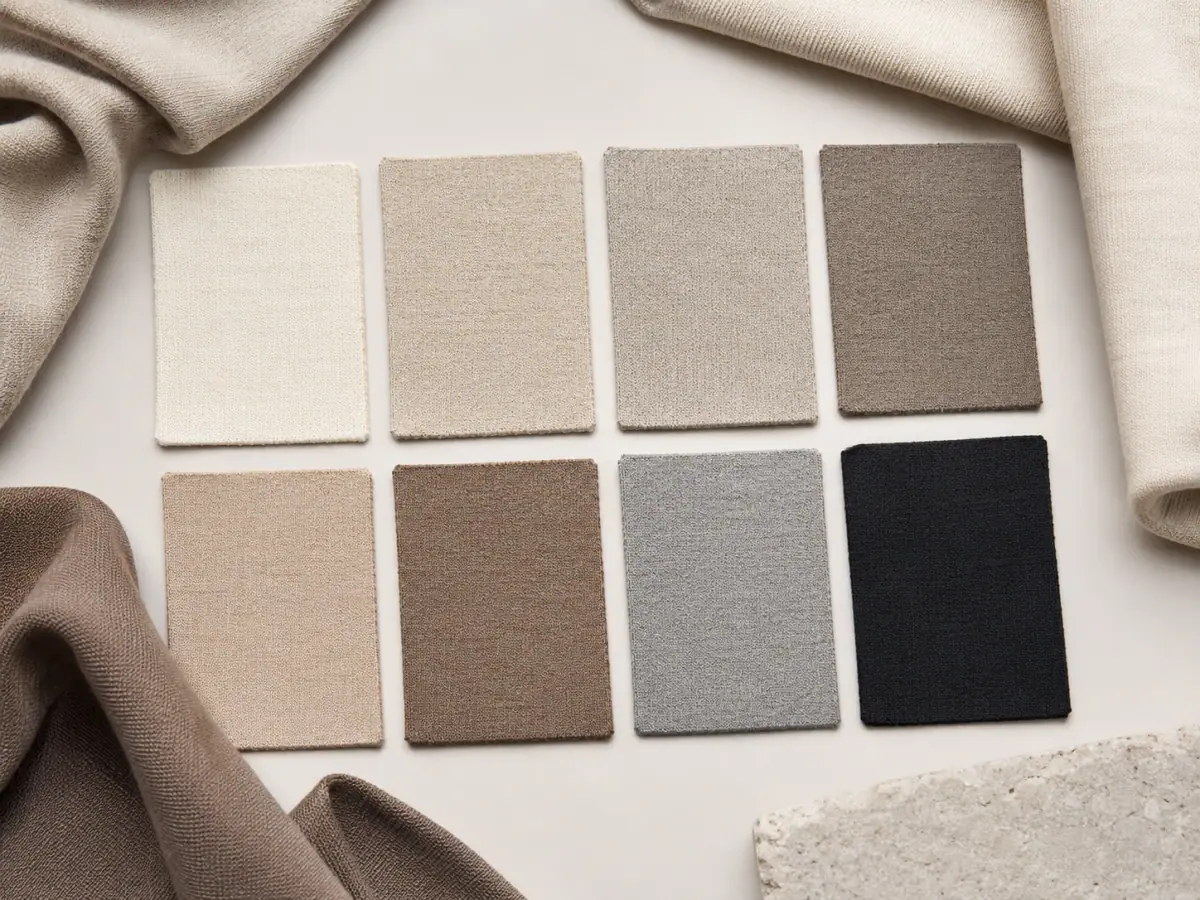 Private label leggings GSM and cost planning with fabric swatches and sourcing documents